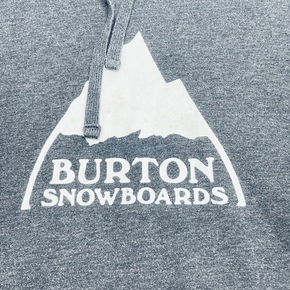 Burton Snowboards LS Pullover M Gray Hoodie Kangaroo Pocket Hoodie - Picture 3 of 16